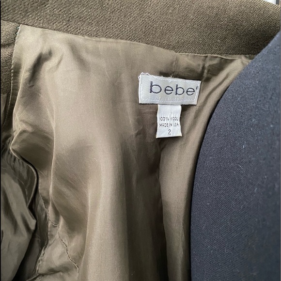2 for $29 | bebe olive green 100% wool peacoat / jacket - Picture 5 of 9